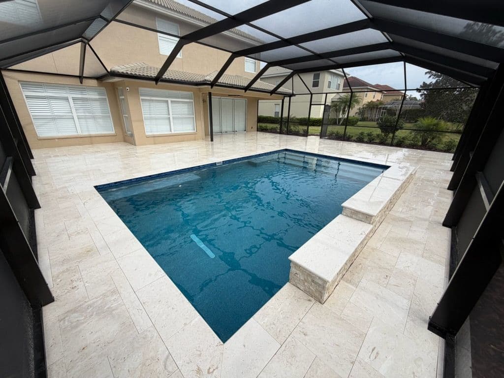 Poolside Patio and Cage Pressure Washing Success