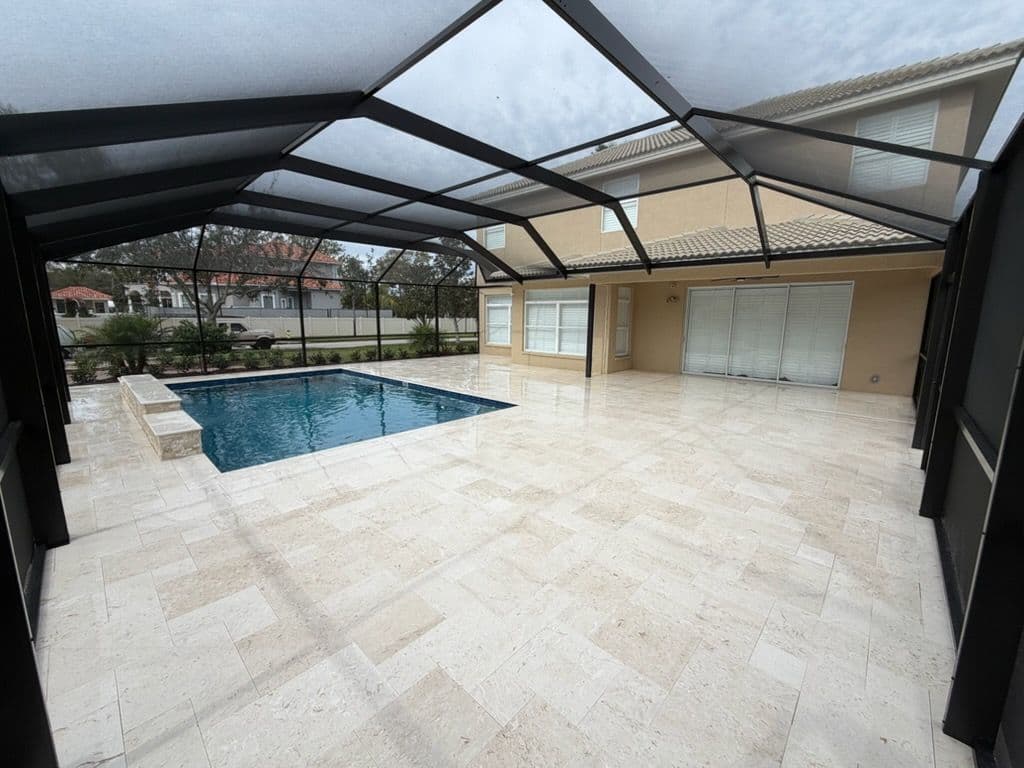 Gallery photos for Poolside Patio and Cage Pressure Washing Success: Image #1